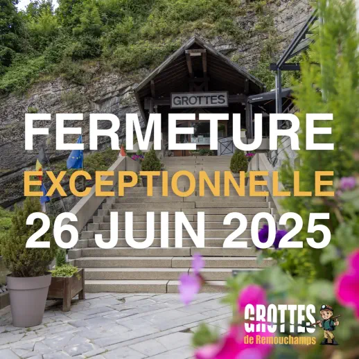 Image d'illustration de la fermeture exceptionnelle des Grottes de Remouchamps le 26 juin 2025